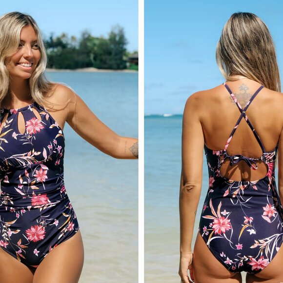 Cupshe Cutout Tie Back One Piece Swimsuit - Picture 6 of 6